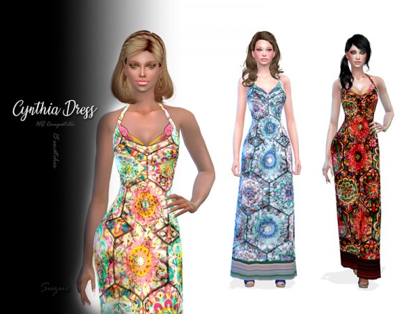  The Sims Resource: Cynthia Dress by Suzue