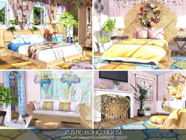  The Sims Resource: Rustic Boho House by MychQQQ