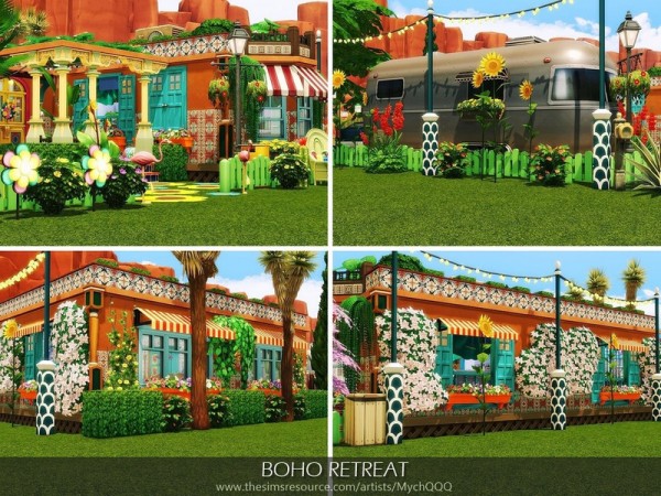  The Sims Resource: Boho Retreat House by MychQQQ