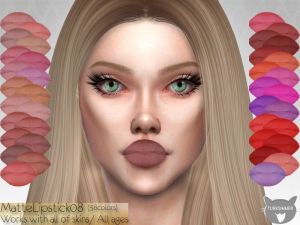  The Sims Resource: Matte Lipstick 08 by turksimmer