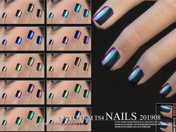  The Sims Resource: Nails 201908 by S Club