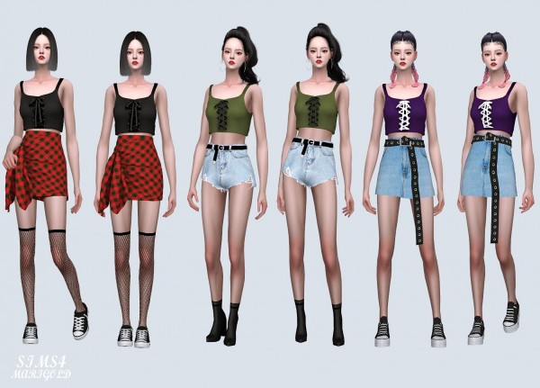  SIMS4 Marigold: Lace Up Bustier