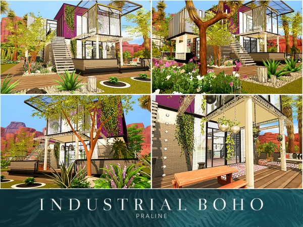  The Sims Resource: Industrial Boho house by Pralinesims