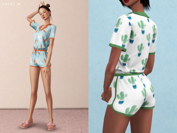  The Sims Resource: Cute Pajama Set by ChloeMMM
