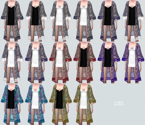  SIMS4 Marigold: Long Robe With Mini Dress