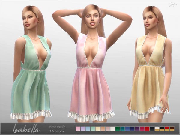  The Sims Resource: Isabella Dress by Sifix