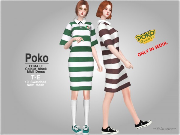  The Sims Resource: POKO   Polo Shirt Dress by Helsoseira