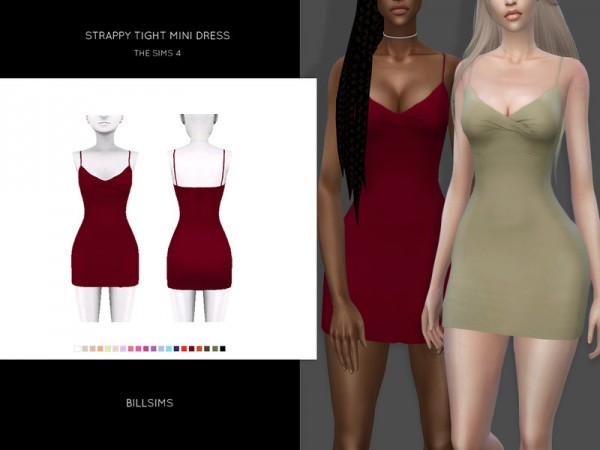 The Sims Resource: Strappy Tight Mini Dress by Bill Sims • Sims 4 Downloads