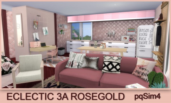  PQSims4: 3A Eclectic Appartments Rosegold