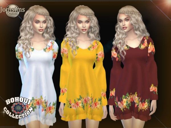  The Sims Resource: Bohoui Collection dress 1 by jomsims