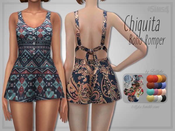  The Sims Resource: Chiquita Boho Romper by Trillyke