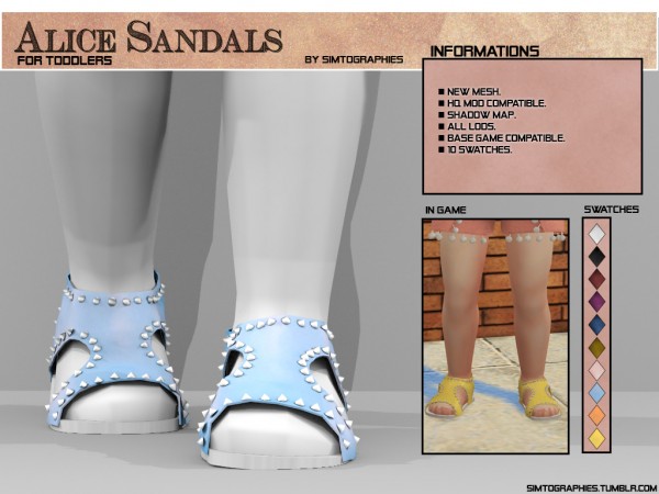  Simtographies: Alice Sandals for Toddlers