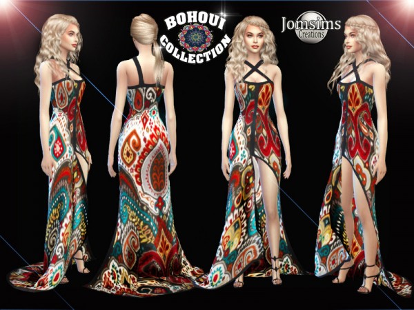  The Sims Resource: BOHOUI Collection evening dress by jomsims