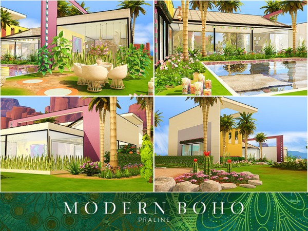  The Sims Resource: Modern Boho House by Pralinesims