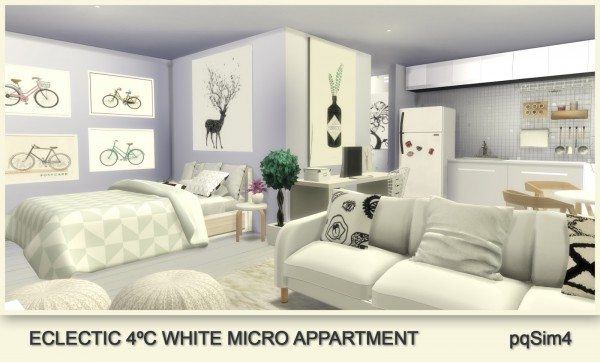  PQSims4: Eclectic White Micro Appartment