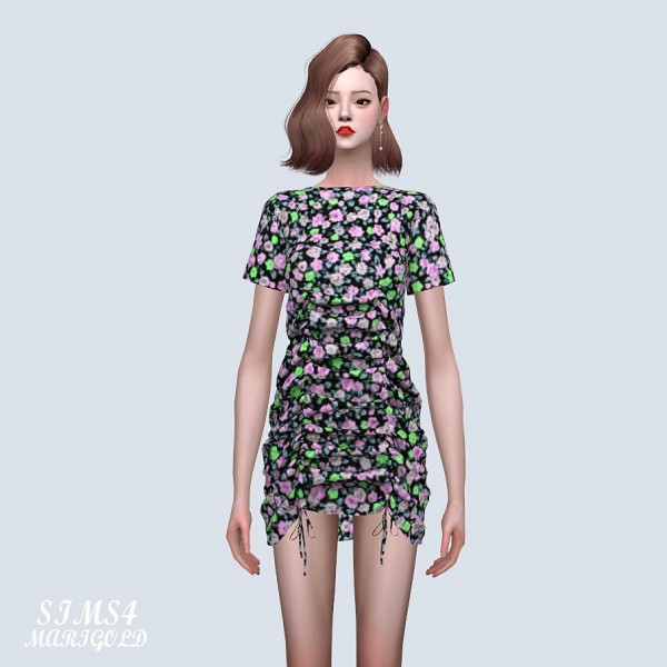 SIMS4 Marigold: 22 Shirring Mini Dress • Sims 4 Downloads