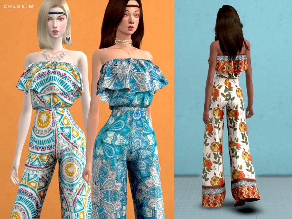  The Sims Resource: Boho style Jumpsuit by ChloeMMM