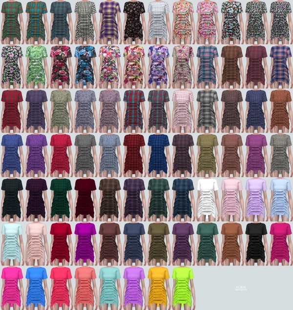  SIMS4 Marigold: 22 Shirring Mini Dress