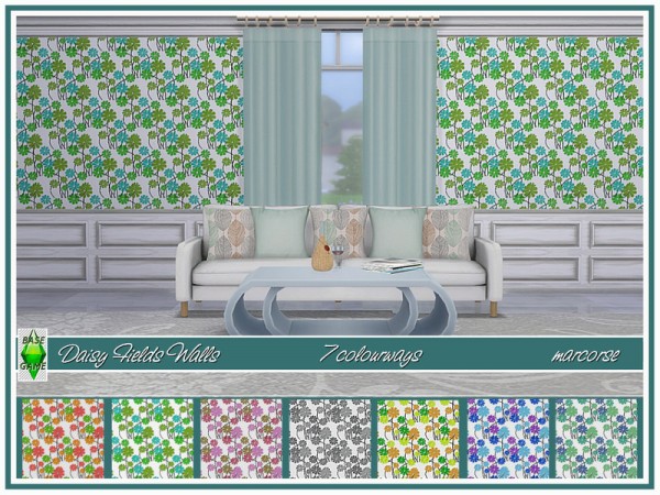  The Sims Resource: Daisy Fields Walls by marcorse