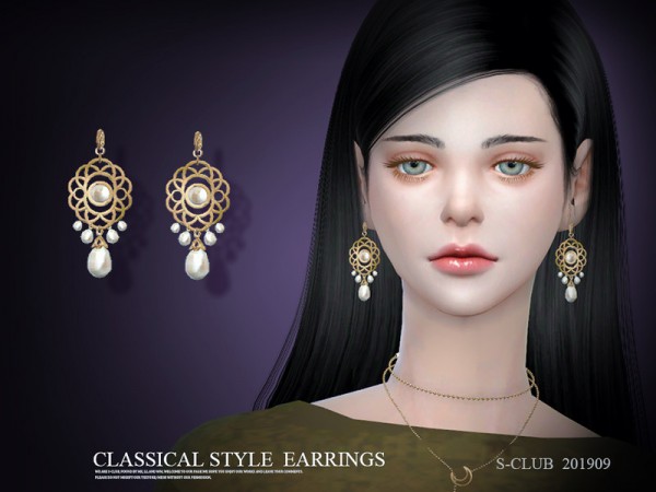  The Sims Resource: Earrings 201909 by S Club