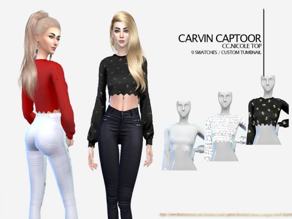  The Sims Resource: Nicole Top by carvin captoor