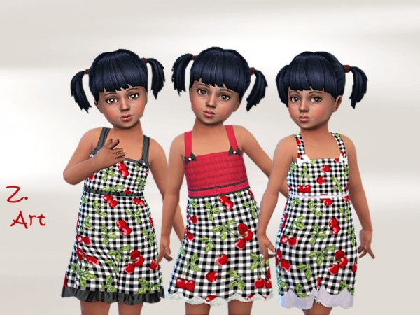  The Sims Resource: Summer dress with cherries by Zuckerschnute20