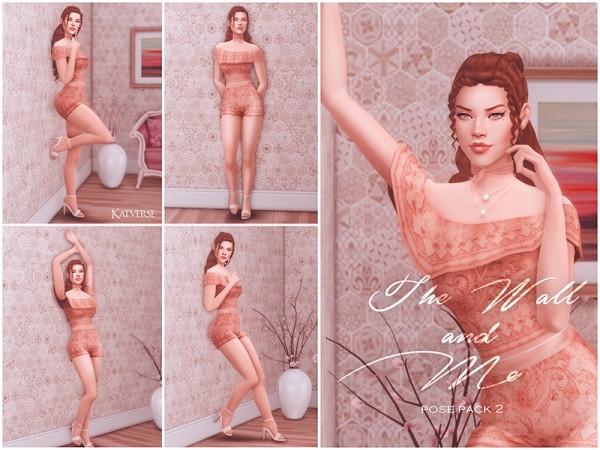  The Sims Resource: The Wall and Me Pose Pack 2 by KatVerseCC