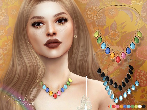  The Sims Resource: Rainbow Necklace by Pralinesims