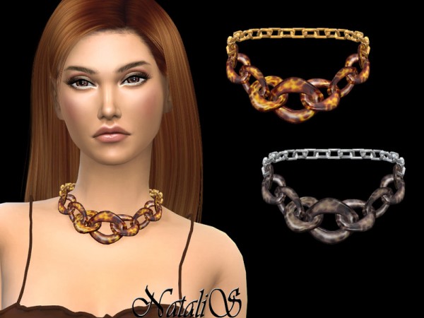  The Sims Resource: Tortoiseshell resin necklace by NataliS