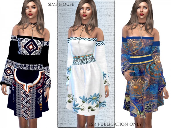  The Sims Resource: Dress Boho Chic by Sims House
