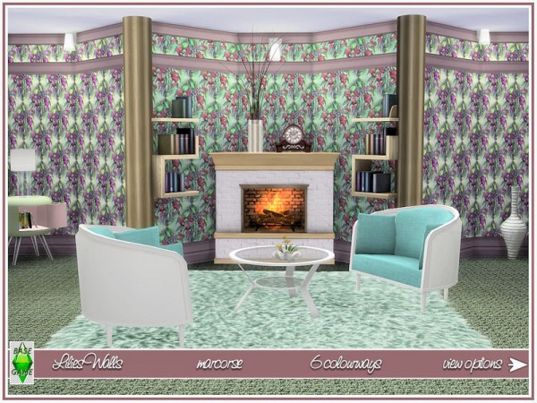  The Sims Resource: Lilies Walls by marcorse