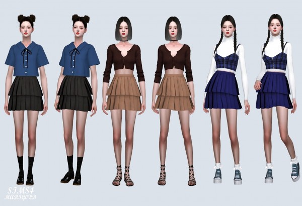  SIMS4 Marigold: 2 Pleats Mini Skirt 2