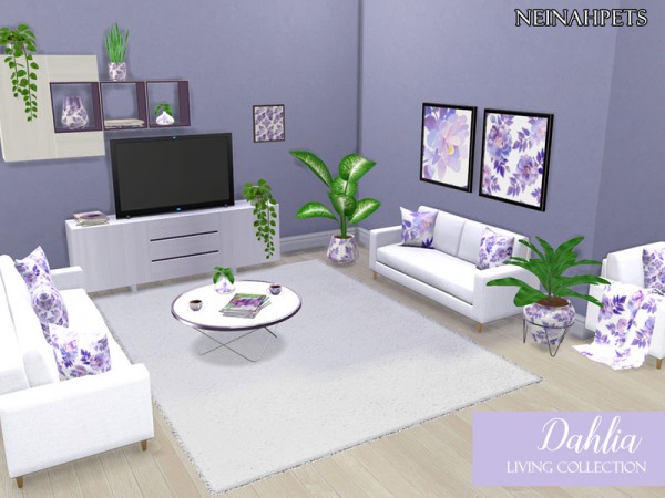 The Sims Resource: Dahlia Living Collection by neinahpets