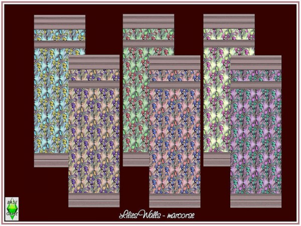  The Sims Resource: Lilies Walls by marcorse