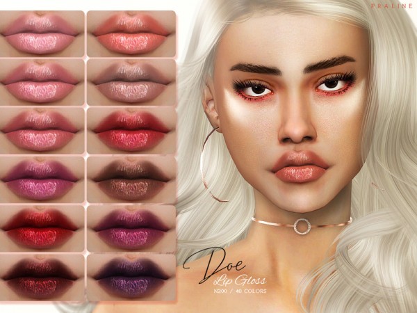  The Sims Resource: Doe Lip Gloss N140 by Pralinesims