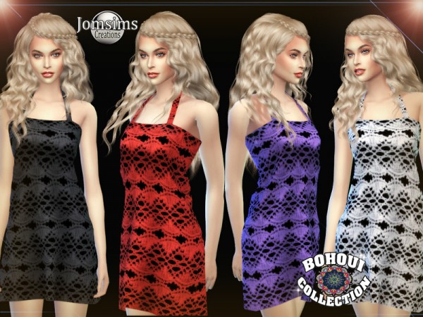  The Sims Resource: BOHOUI Collection crochet dress by jomsims
