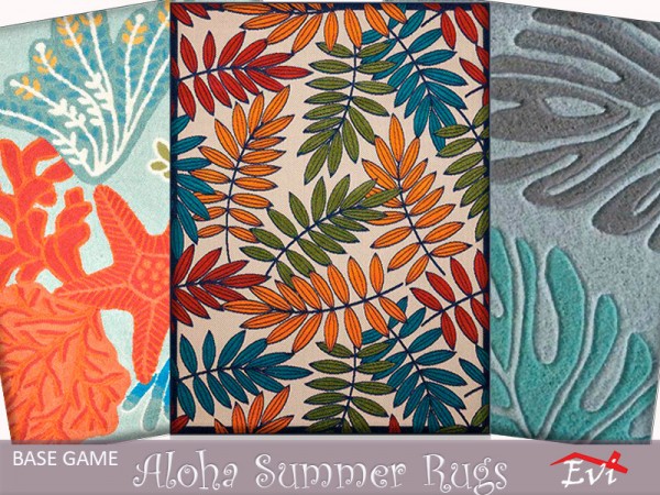  The Sims Resource: Aloha Summer rugs by evi