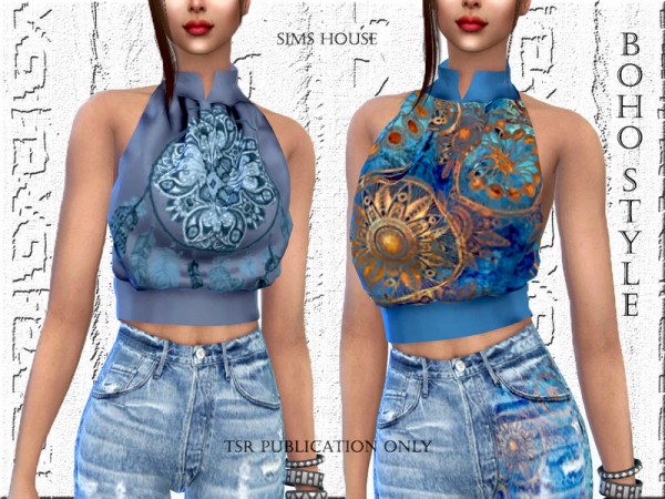  The Sims Resource: Boho style blouse by Sims House