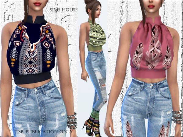  The Sims Resource: Boho style blouse by Sims House