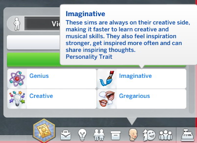  Mod The Sims: Imaginative Trait by GalaxyVic
