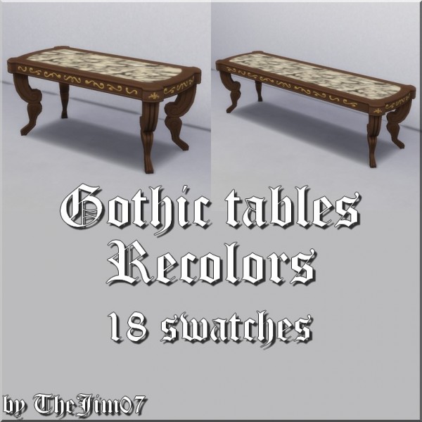  Mod The Sims: Gothic Dining Tables Recolors by TheJim07