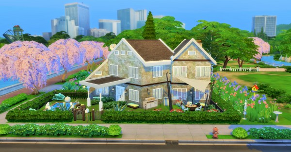 Mod The Sims: Two story House with big pond by heikeg