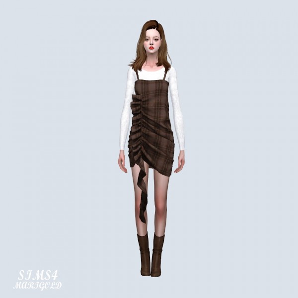  SIMS4 Marigold: One Side Shirring Mini Dress