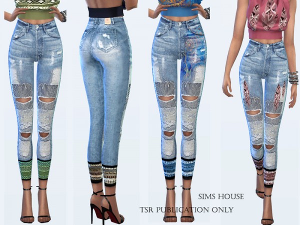  The Sims Resource: Boho style jeans by Sims House