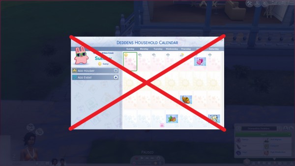  Mod The Sims: No Premade Holidays by chihuahuazero