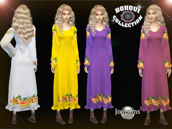  The Sims Resource: BOHOUI Collection dress long 4 by jomsims