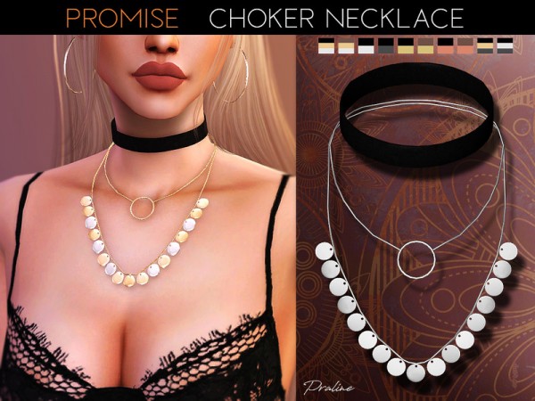  The Sims Resource: Promise Choker Necklace by Pralinesims
