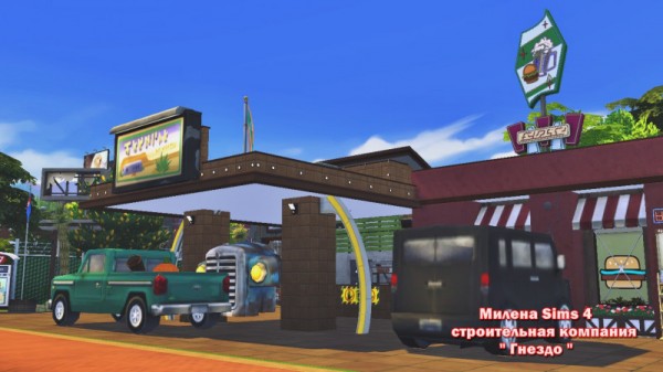  Sims 3 by Mulena: Cafe at the gas station