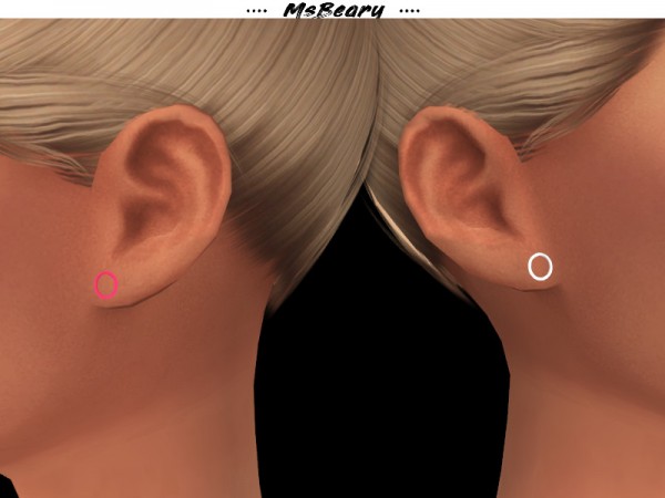  The Sims Resource: Small Plug Earrings by MsBeary
