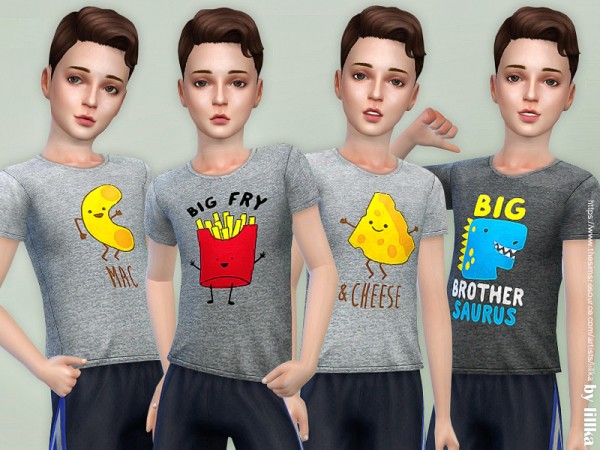  The Sims Resource: T Shirt Collection for Boys P13 by lillka